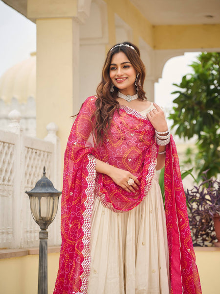 Off White Color Wedding Wear Designer Embroidery Lehenga Choli