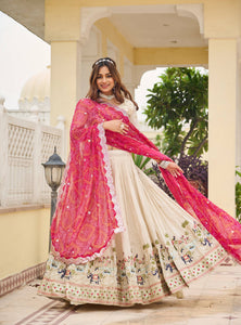 Off White Color Wedding Wear Designer Embroidery Lehenga Choli