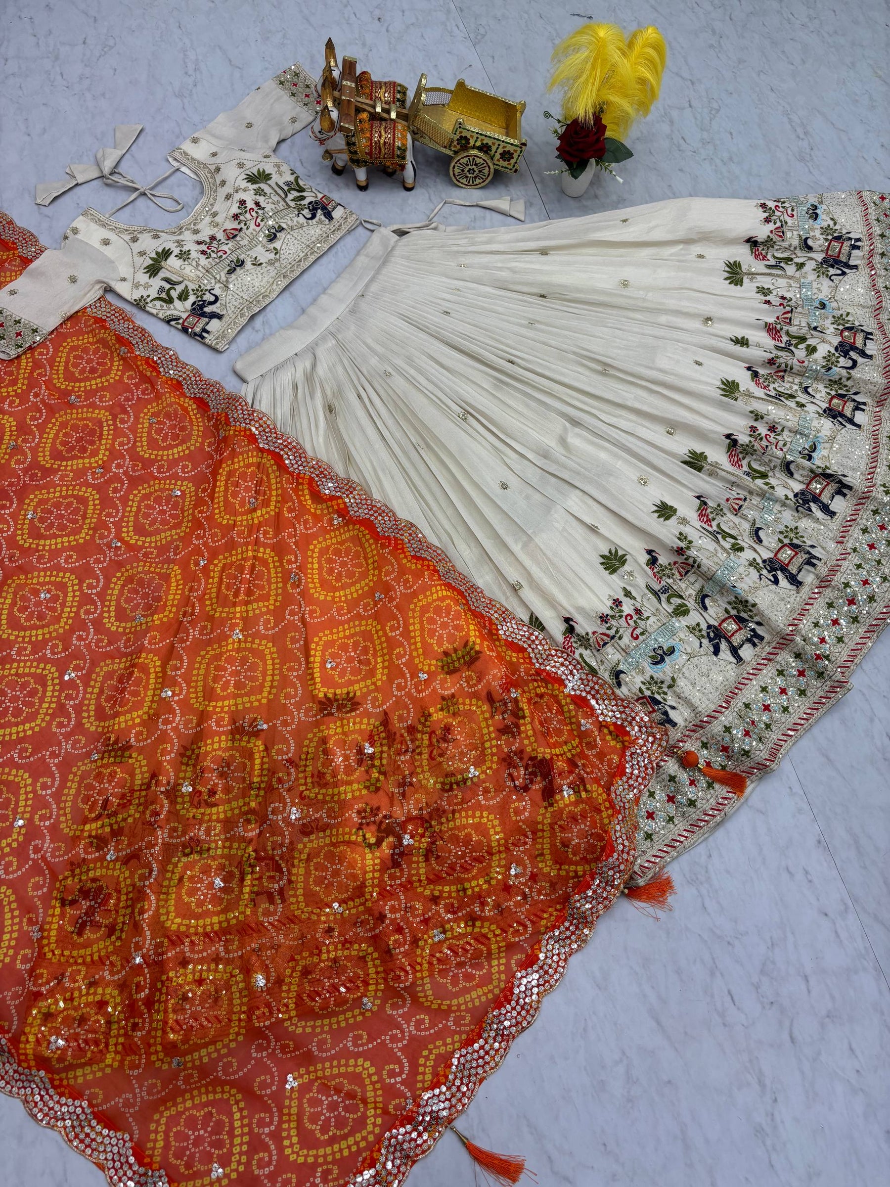 Off White Color Wedding Wear Designer Embroidery Lehenga Choli