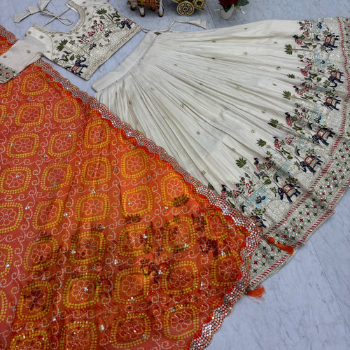 Off White Color Wedding Wear Designer Embroidery Lehenga Choli