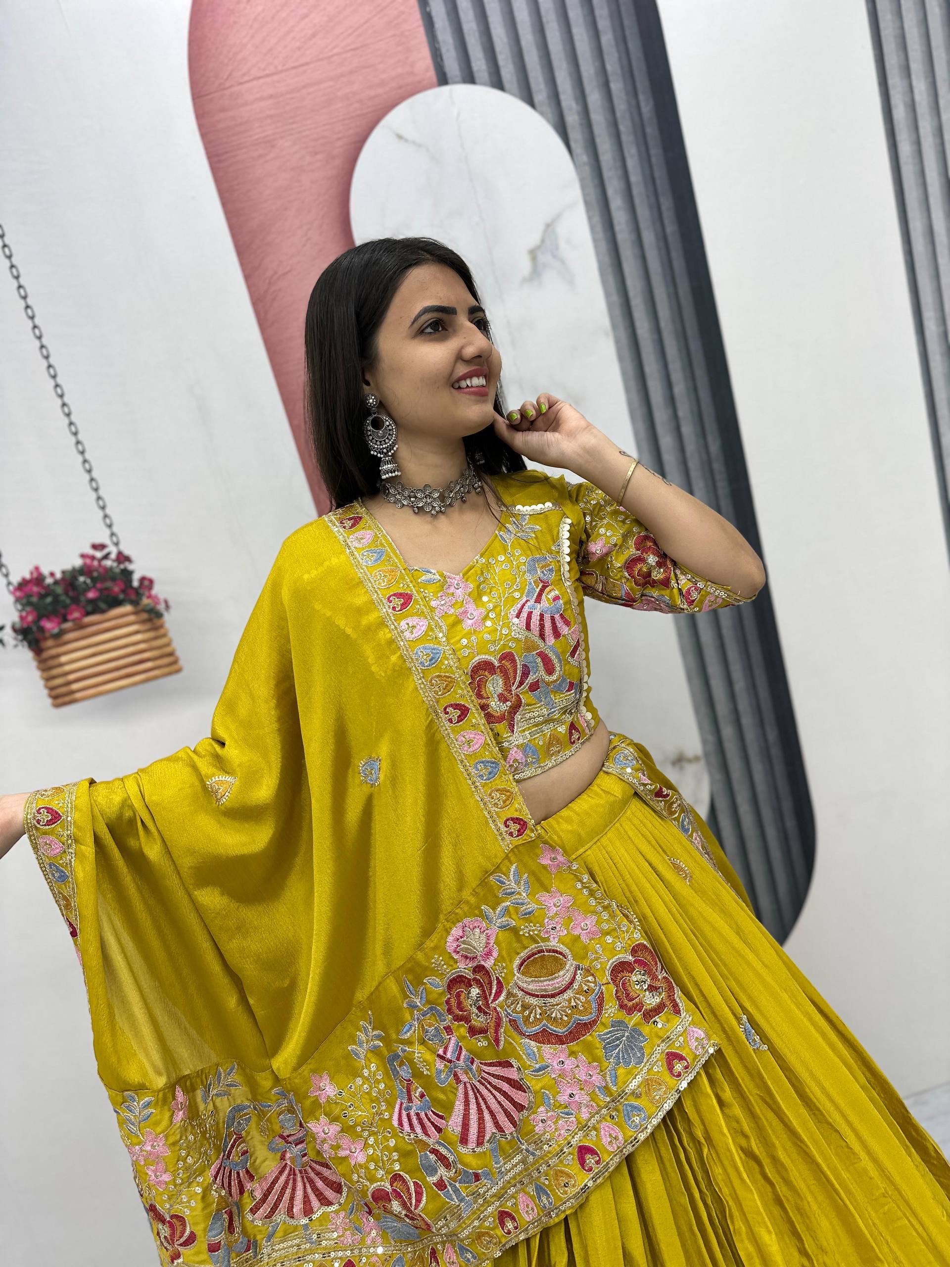 Yellow Color Wedding Wear Heavy Embroidery Work Lehenga Choli