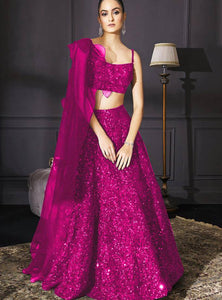 Pink Color Heavy Sequence Work  Designer Lehenga Choli