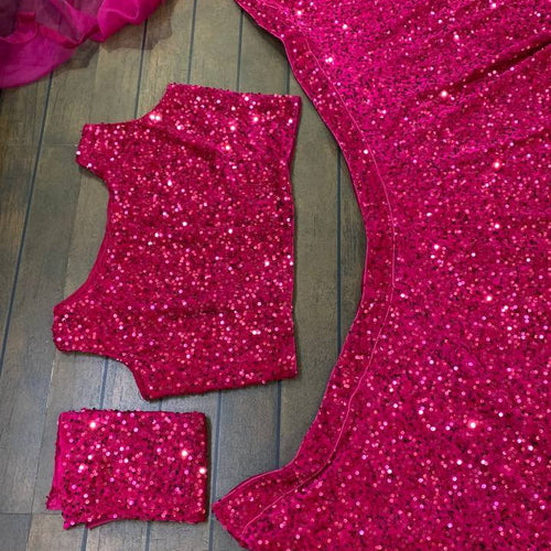 Pink Color Heavy Sequence Work  Designer Lehenga Choli