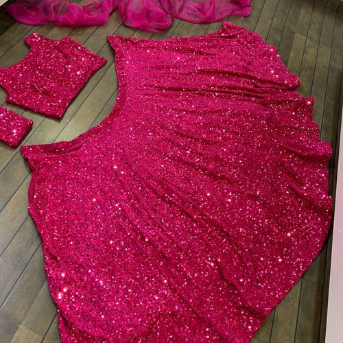 Pink Color Heavy Sequence Work  Designer Lehenga Choli