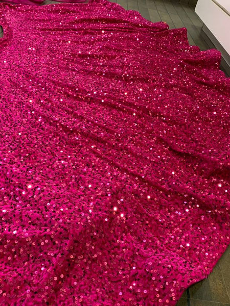 Pink Color Heavy Sequence Work  Designer Lehenga Choli