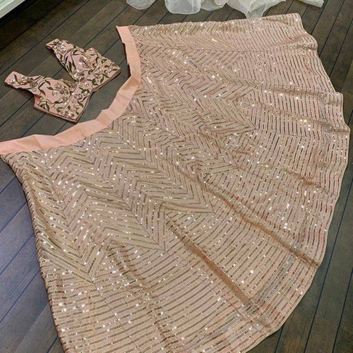 Peach Color Kasturi Silk Thread & Sequence Work Lehenga Choli