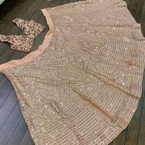Peach Color Kasturi Silk Thread & Sequence Work Lehenga Choli