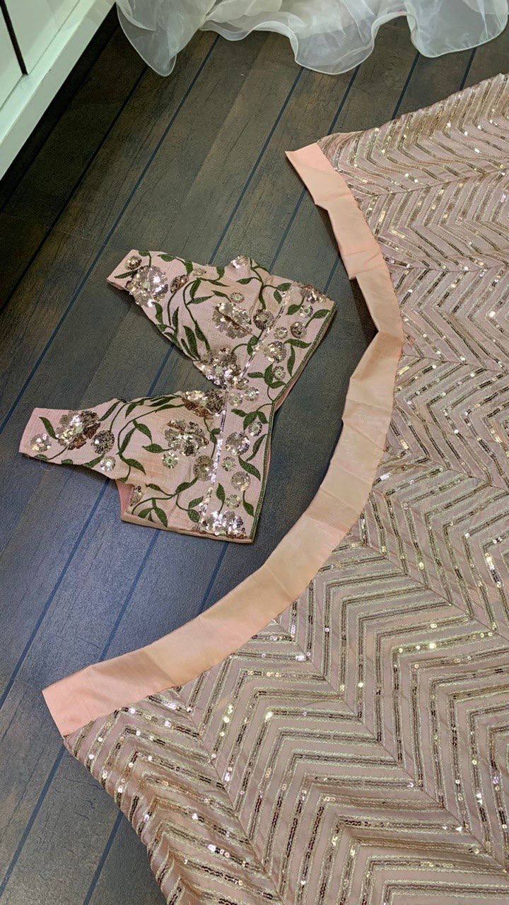 Peach Color Kasturi Silk Thread & Sequence Work Lehenga Choli
