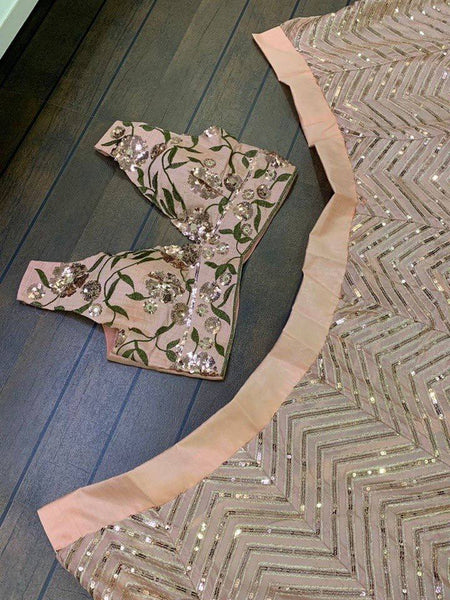 Peach Color Kasturi Silk Thread & Sequence Work Lehenga Choli