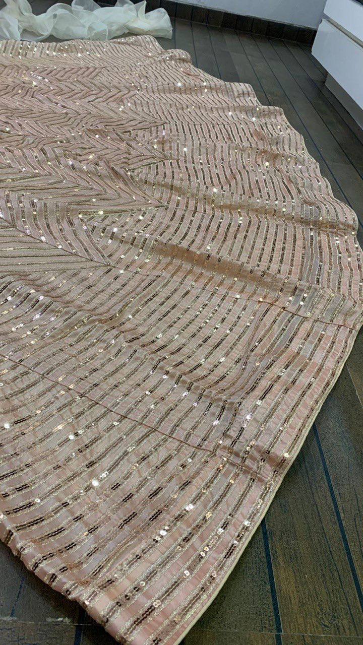 Peach Color Kasturi Silk Thread & Sequence Work Lehenga Choli