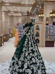 Bottle Green Color Heavy Sequence Work  Designer Lehenga Choli