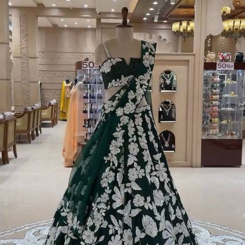 Bottle Green Color Heavy Sequence Work  Designer Lehenga Choli