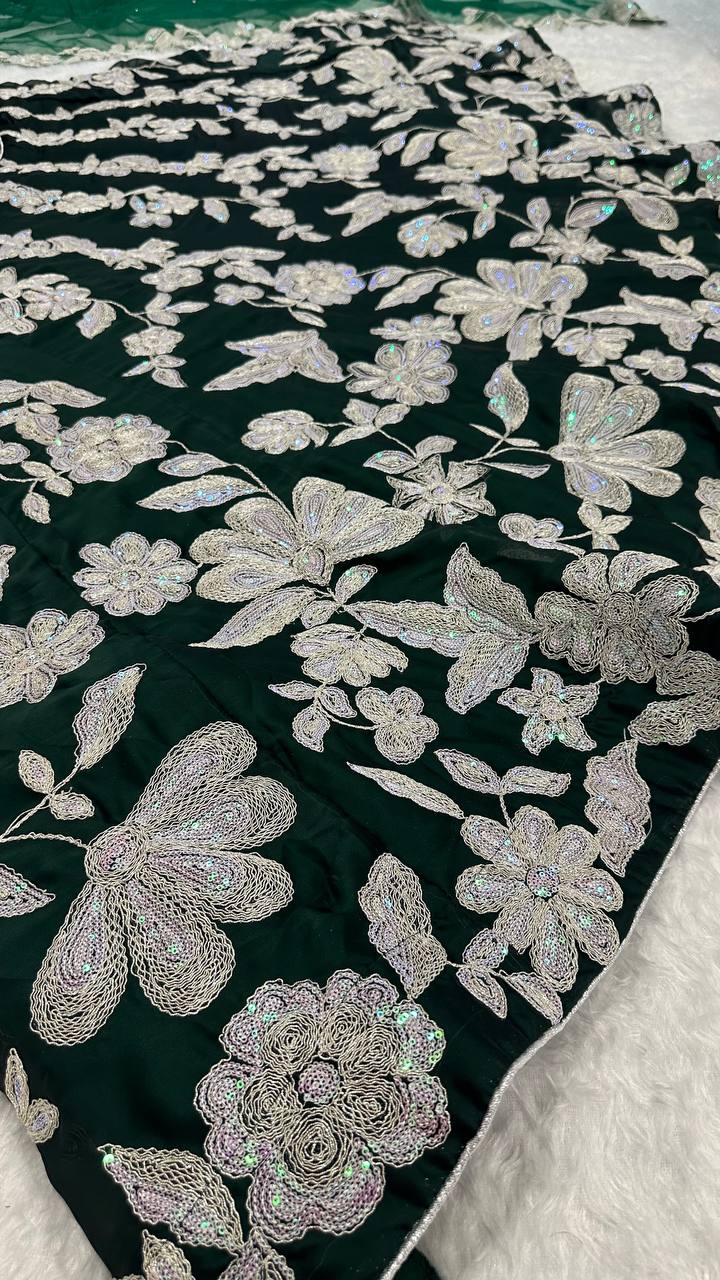 Bottle Green Color Heavy Sequence Work  Designer Lehenga Choli