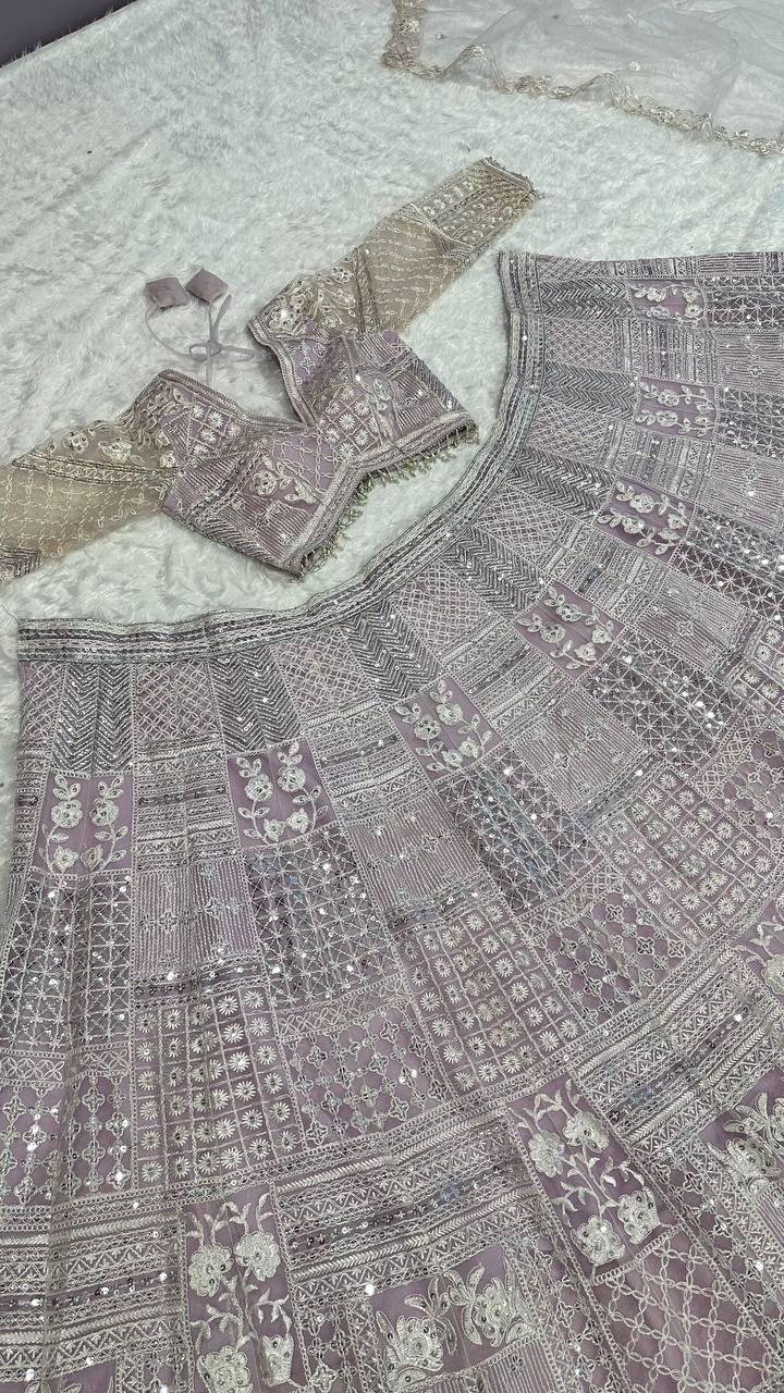 Pink Color Heavy Thread Sequence Work Designer Wedding Wear Lehenga Choli