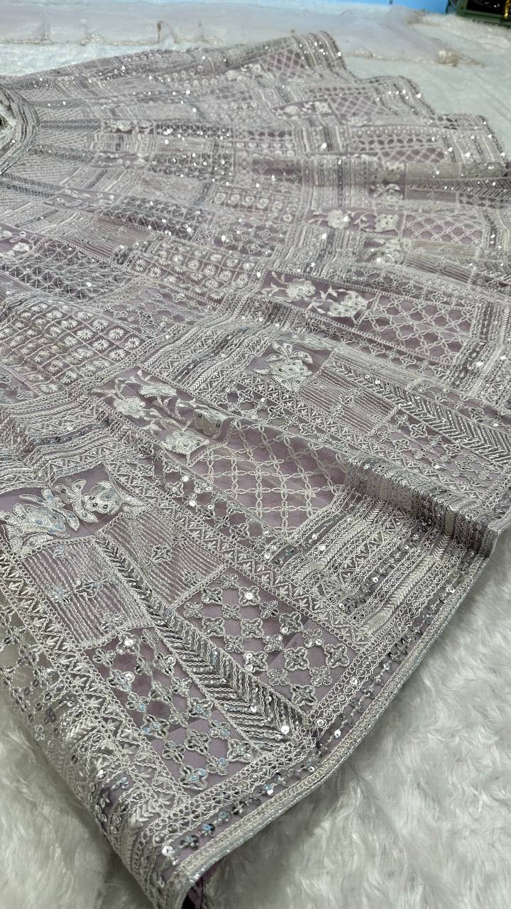 Pink Color Heavy Thread Sequence Work Designer Wedding Wear Lehenga Choli