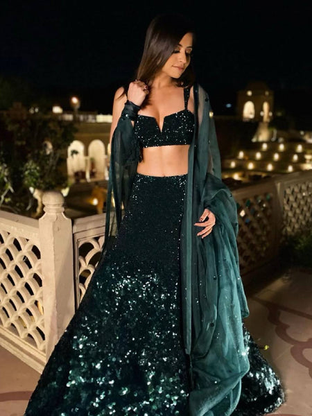Rama Green Color Heavy Sequence Work Designer Pary Wear Lehenga Choli