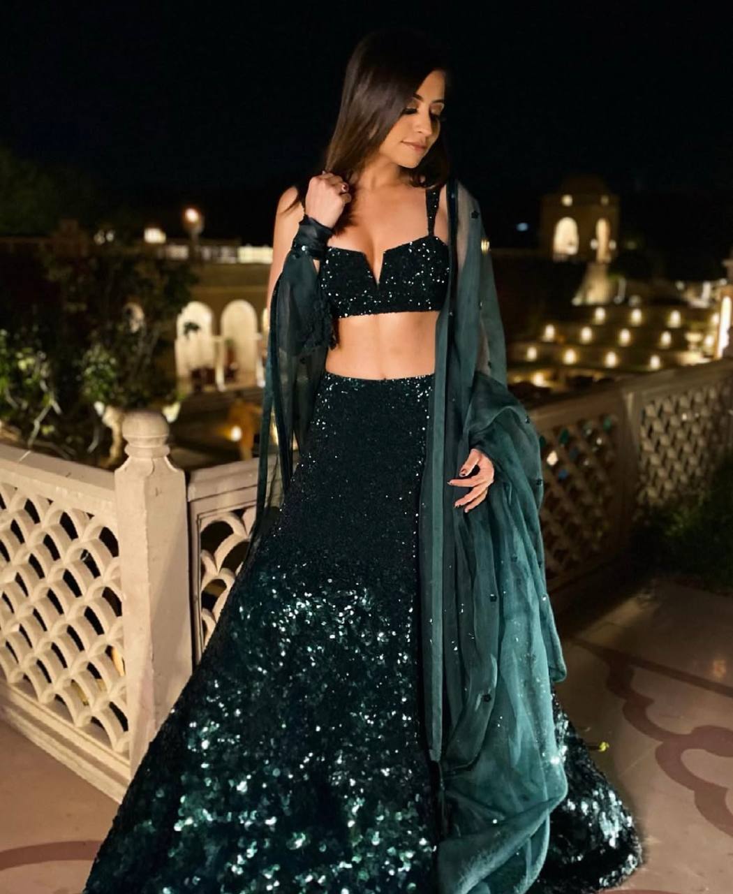 Rama Green Color Heavy Sequence Work Designer Pary Wear Lehenga Choli