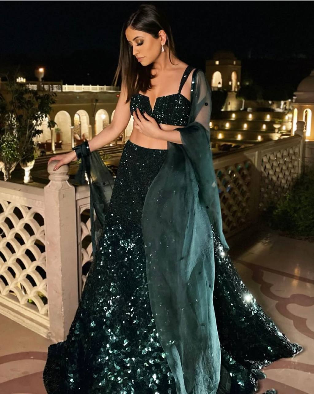 Rama Green Color Heavy Sequence Work Designer Pary Wear Lehenga Choli