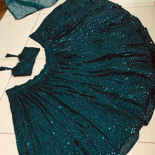 Rama Green Color Heavy Sequence Work Designer Pary Wear Lehenga Choli