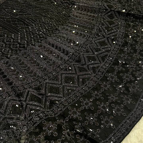 Black Color Heavy Sequence Work Designer Wedding Wear Lehenga Choli