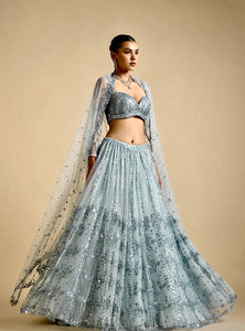 Gray Color Heavy Sequence Work Designer Lehenga Choli