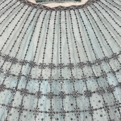 Gray Color Heavy Sequence Work Designer Lehenga Choli