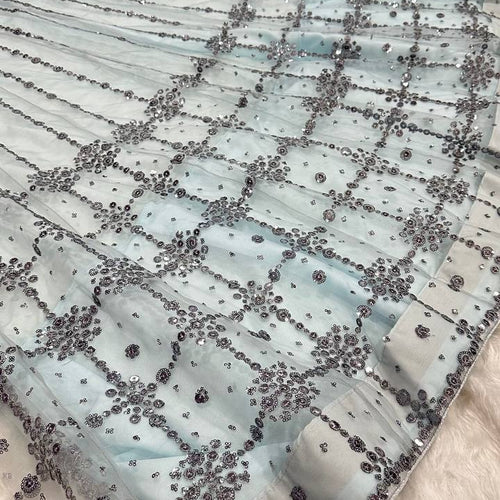 Gray Color Heavy Sequence Work Designer Lehenga Choli