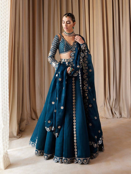 Blue Color Heavy Sequence Work Designer Party Wear Lehenga Choli