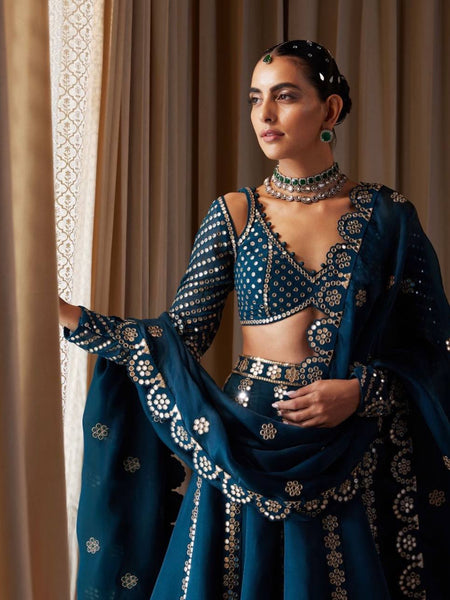 Blue Color Heavy Sequence Work Designer Party Wear Lehenga Choli