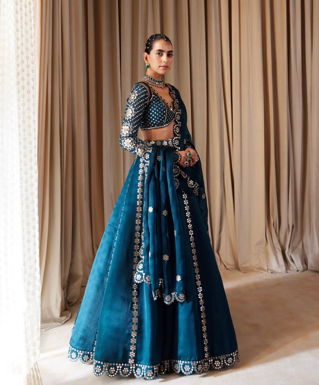 Blue Color Heavy Sequence Work Designer Party Wear Lehenga Choli