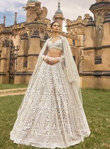 Off White Color Heay Thread With Sequence Work Designer Lehenga Choli