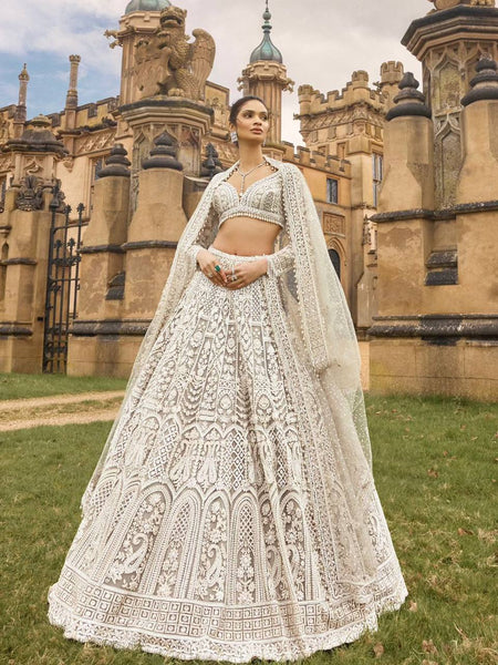 Off White Color Heay Thread With Sequence Work Designer Lehenga Choli
