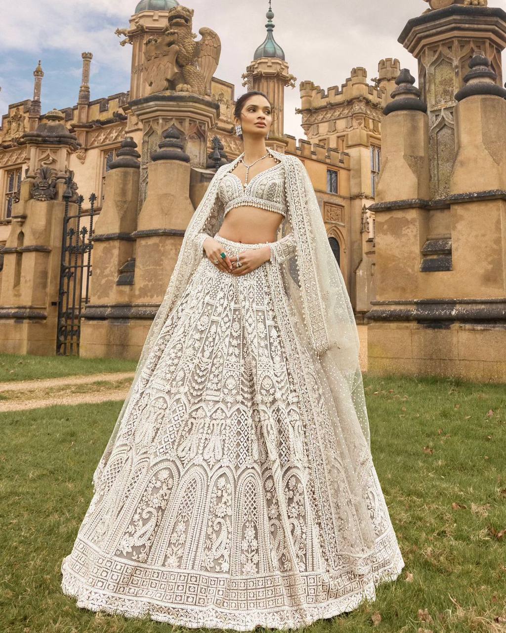 Off White Color Heay Thread With Sequence Work Designer Lehenga Choli