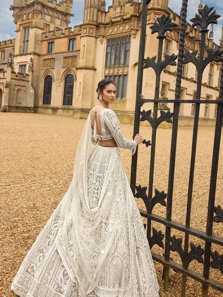 Off White Color Heay Thread With Sequence Work Designer Lehenga Choli