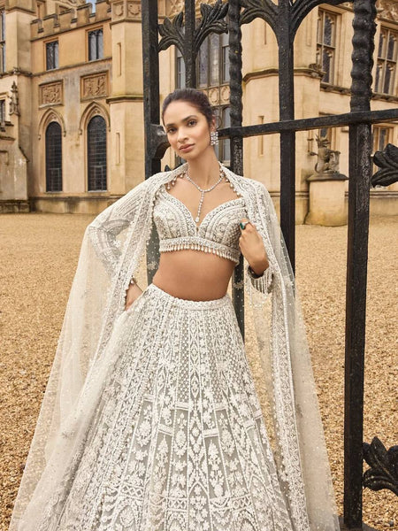 Off White Color Heay Thread With Sequence Work Designer Lehenga Choli