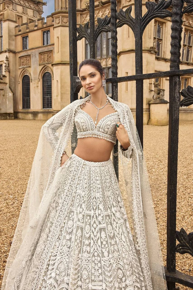 Off White Color Heay Thread With Sequence Work Designer Lehenga Choli