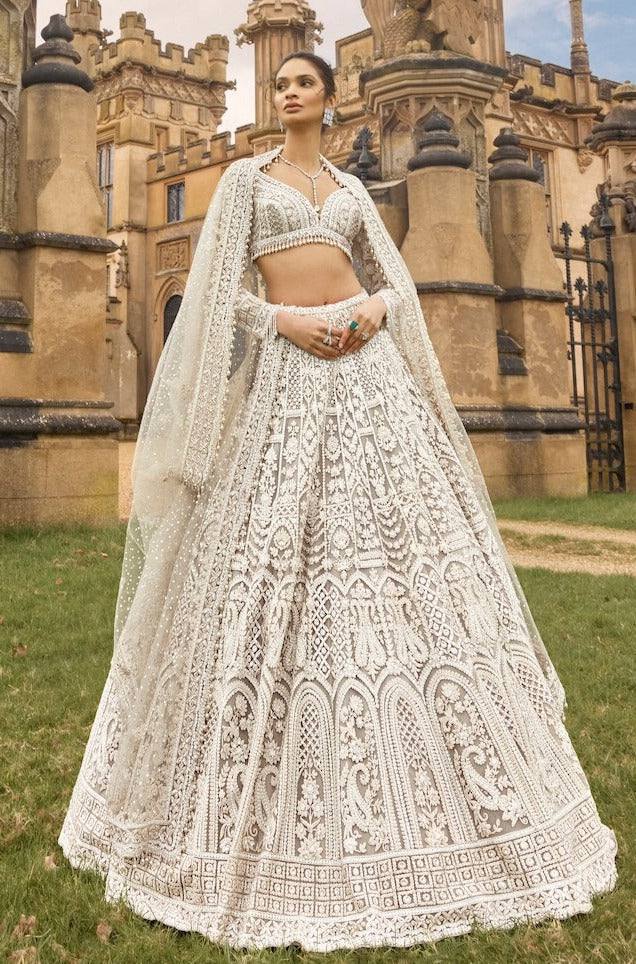 Off White Color Heay Thread With Sequence Work Designer Lehenga Choli