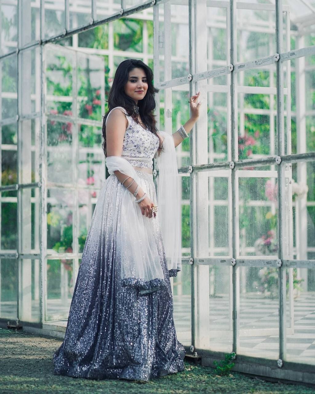 Gray Color Heavy Sequence Work  Designer Lehenga Choli