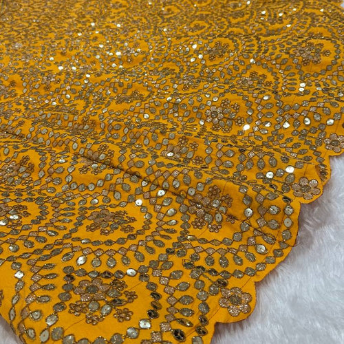 Yellow Color Heavy Sequence Work  Designer Haldi Lehenga Choli