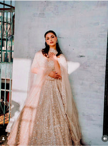 Golden Color Heavy Sequence Work  Designer Lehenga Choli