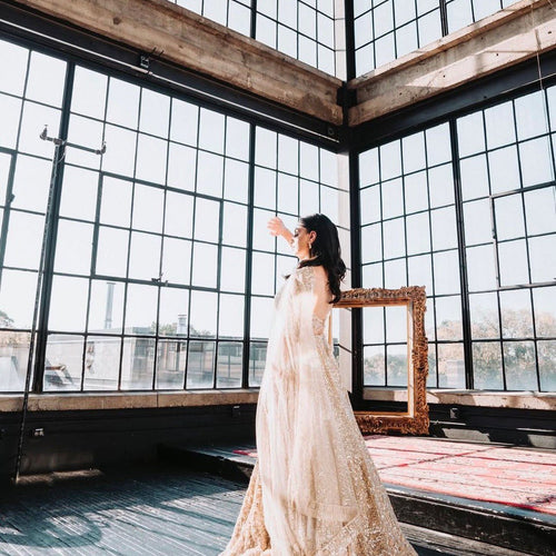 Golden Color Heavy Sequence Work  Designer Lehenga Choli