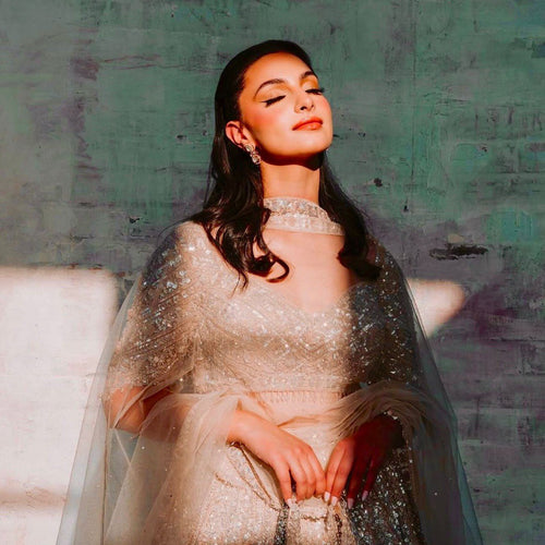 Golden Color Heavy Sequence Work  Designer Lehenga Choli