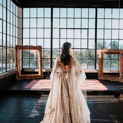 Golden Color Heavy Sequence Work  Designer Lehenga Choli