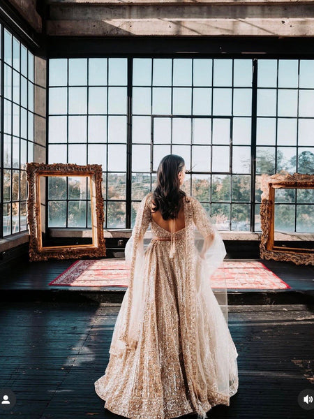 Golden Color Heavy Sequence Work  Designer Lehenga Choli