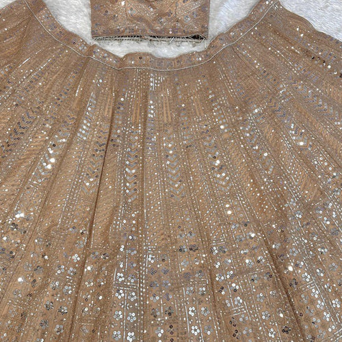 Golden Color Heavy Sequence Work  Designer Lehenga Choli