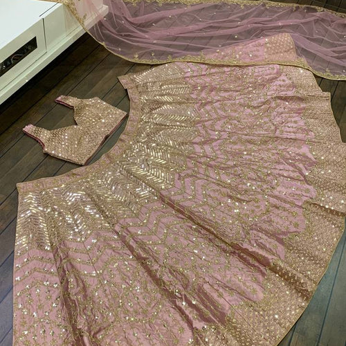 Pink Color Heavy Sequence Work  Designer Lehenga Choli