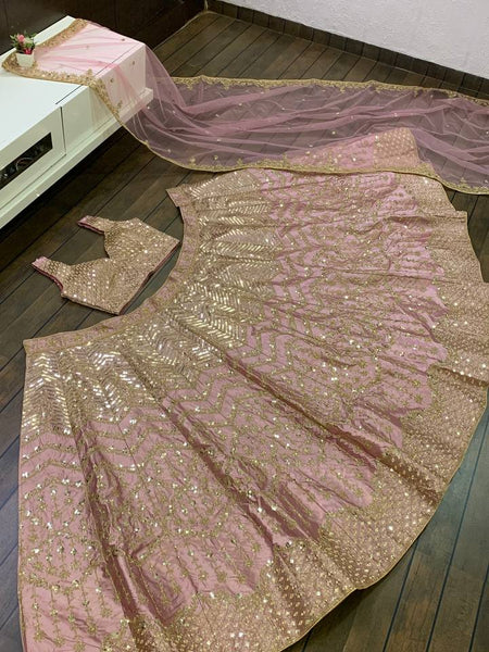 Pink Color Heavy Sequence Work  Designer Lehenga Choli