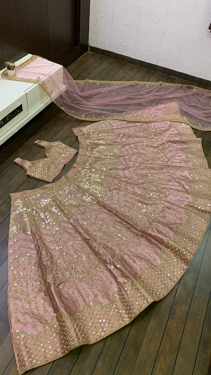 Pink Color Heavy Sequence Work  Designer Lehenga Choli