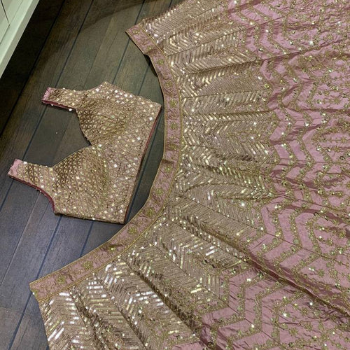 Pink Color Heavy Sequence Work  Designer Lehenga Choli