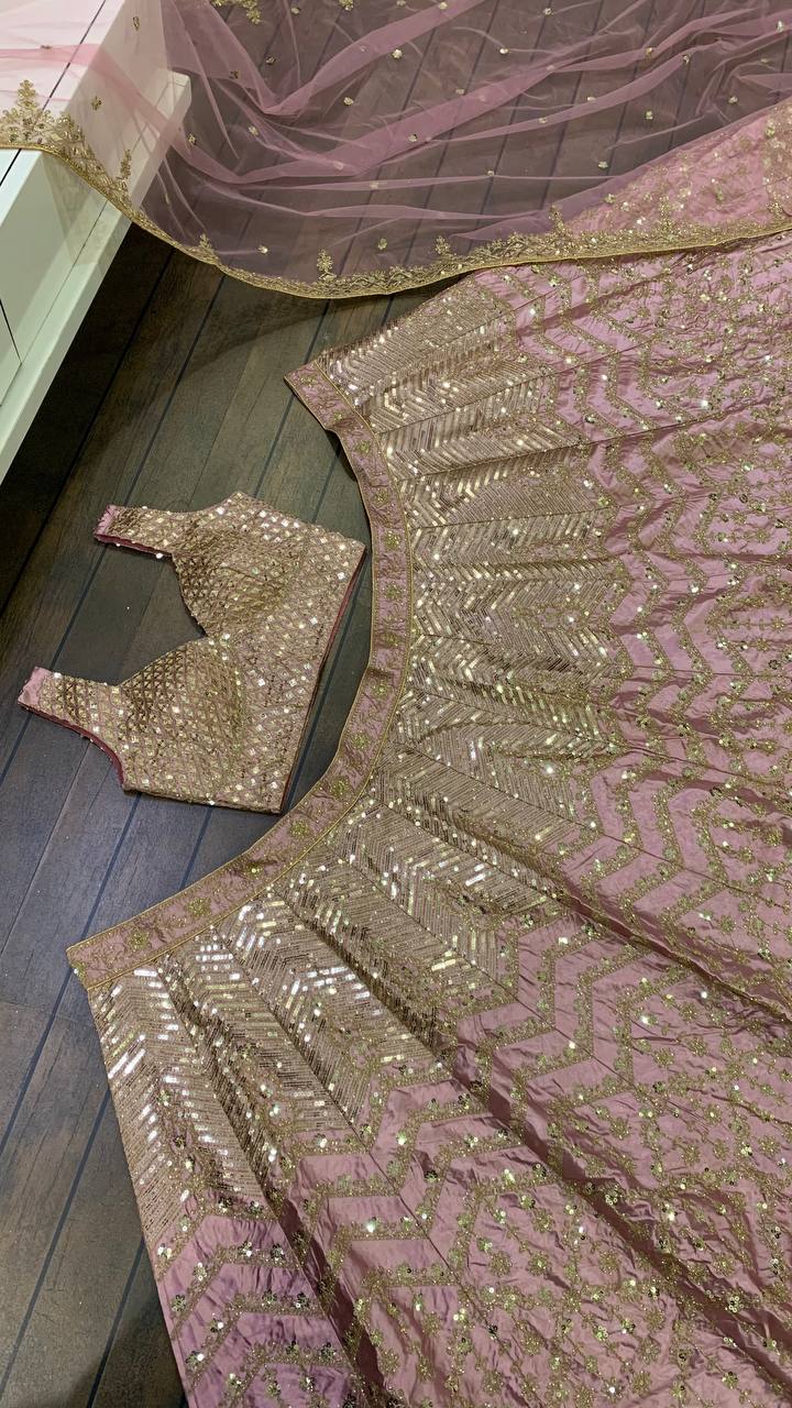 Pink Color Heavy Sequence Work  Designer Lehenga Choli